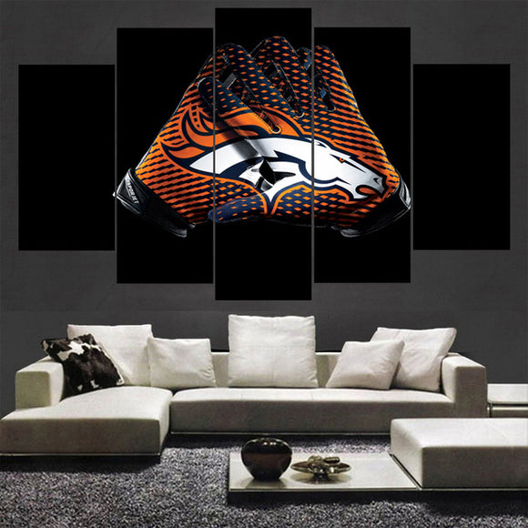 Denver Broncos Canvas Wall Art Gloves For Living Room Wall Decor