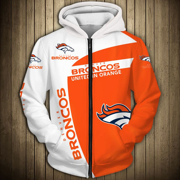 Denver Broncos Hoodies 3D Broncos United In Orange