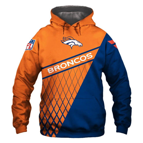 Denver Broncos Pullover Hoodie 3D Hooded