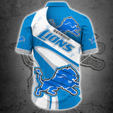 Detroit Lions Button Up Shirt Short Sleeve Big Logo