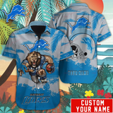 15% OFF Detroit Lions Hawaiian Shirt Mascot Customize Your Name