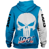 Detroit Lions Hoodies Skull Printed