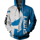 Detroit Lions Hoodies Skull Printed