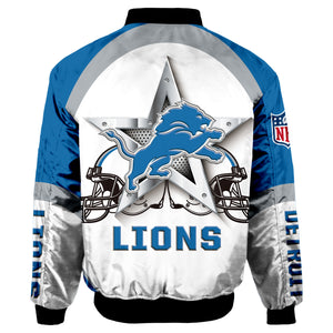 Detroit Lions Bomber Jacket Graphic Player Running