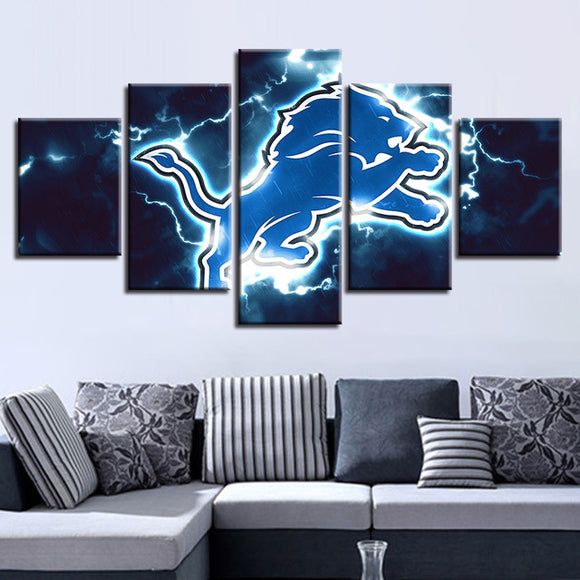 Detroit Lions Canvas Wall Art Cheap For Living Room Wall Decor