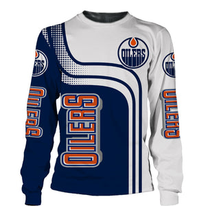 Edmonton Oilers Sweatshirt 3D Long Sleeve Crew Neck