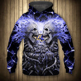 Electric Baltimore Ravens Skull Hoodies - Halloween Hoodie