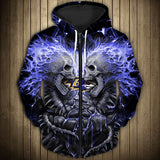 Electric Baltimore Ravens Skull Hoodies - Halloween Hoodie