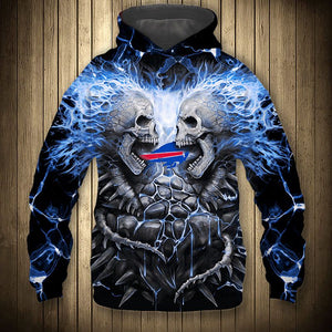 Electric Buffalo Bills Skull Hoodies - Halloween Hoodie