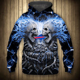 Electric Buffalo Bills Skull Hoodies - Halloween Hoodie