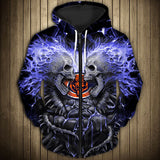 Electric Chicago Bears Skull Hoodies - Halloween Hoodie