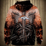 Electric Denver Broncos Skull Hoodies - Halloween Hoodie