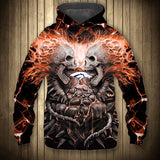 Electric Denver Broncos Skull Hoodies - Halloween Hoodie