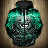 Electric Green Bay Packers Skull Hoodies - Halloween Hoodie