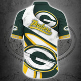 Green Bay Packers Button Up Shirt Short Sleeve Big Logo