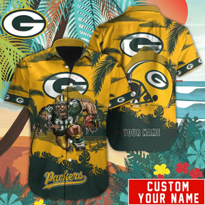 15% OFF Green Bay Packers Hawaiian Shirt Mascot Customize Your Name