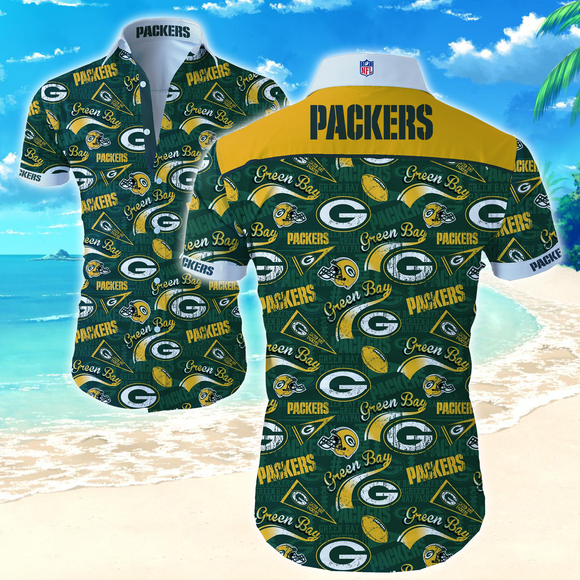 Green Bay Packers Hawaiian Shirts Repeat Logo
