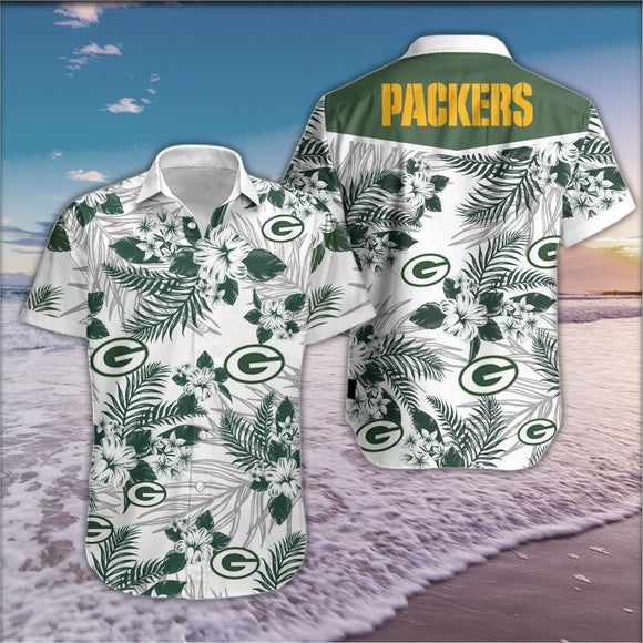 Green Bay Packers Hawaiian Shirts Tropical Button Up