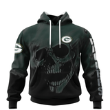 15% OFF Best Green Bay Packers Skull Hoodies Custom Name & Number
