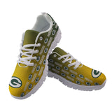 Green Bay Packers Sneakers Repeat Print Logo Low Top Shoes