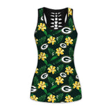 Green Bay Packers Tank Top Printed Floral