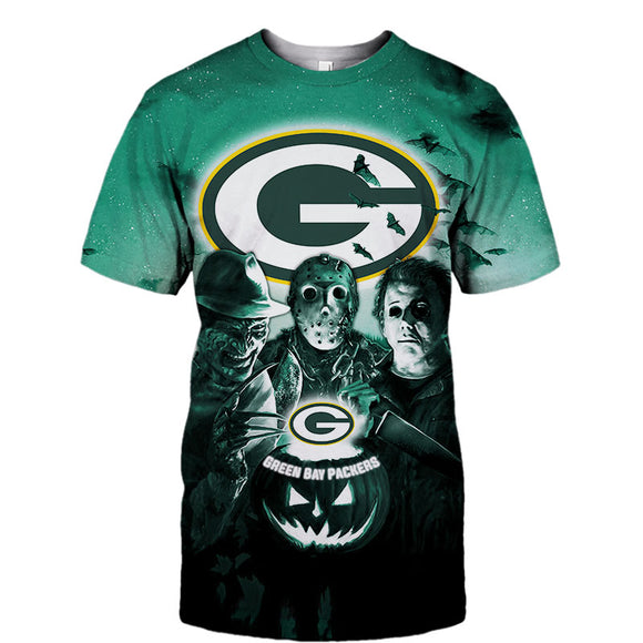 Green Bay Packers T shirt 3D Halloween Horror Night T shirt