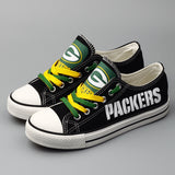 Green Bay Packers Women's Shoes Low Top Canvas Shoes