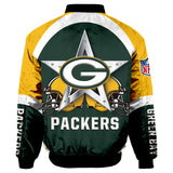Green Bay Packers Bomber Jacket Graphic Player Running