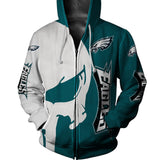 Philadelphia Eagles Hoodies Skull Printed