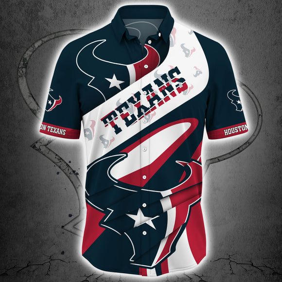 Houston Texans Button Up Shirt Short Sleeve Big Logo