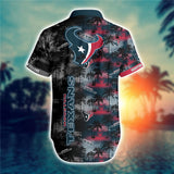 Houston Texans Hawaiian Shirt Palm Tree Pattern