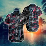 Houston Texans Hawaiian Shirt Palm Tree Pattern