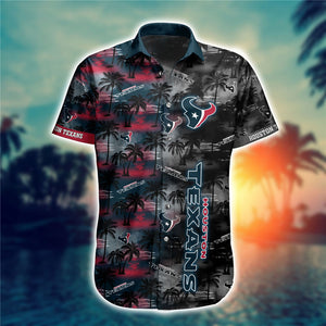 Houston Texans Hawaiian Shirt Palm Tree Pattern