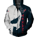 Houston Texans Hoodies Skull Printed