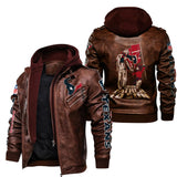 Houston Texans Leather Bomber Jacket From Father To Son