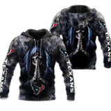 Houston Texans Skull Hoodies Background Smoke