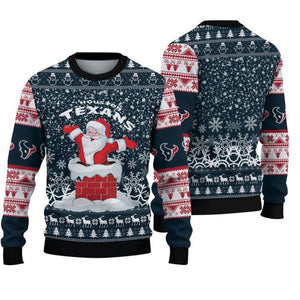 Houston Texans Sweatshirt Christmas Funny Santa Claus