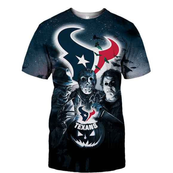 Houston Texans T shirt 3D Halloween Horror Night T shirt