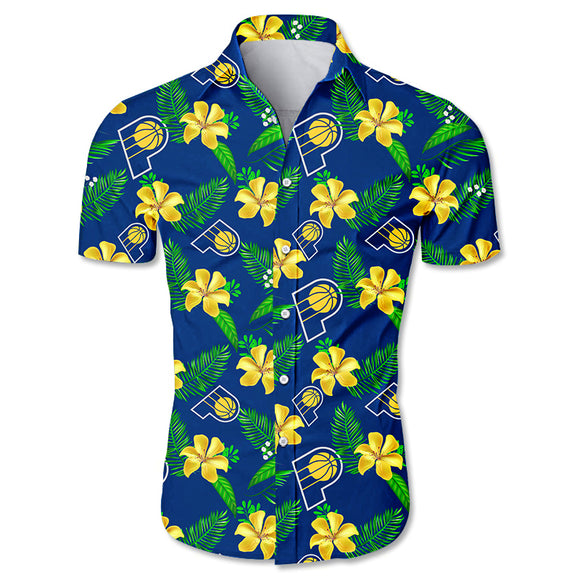Indiana Pacers Hawaiian Shirt Small Flowers