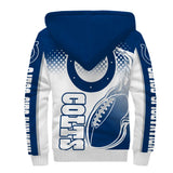 Indianapolis Colts Fleece Jacket Printed Ball Flame 3D