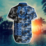 Indianapolis Colts Hawaiian Shirt Palm Tree Pattern