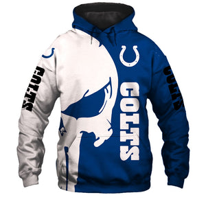 Indianapolis Colts Hoodies Skull Printed