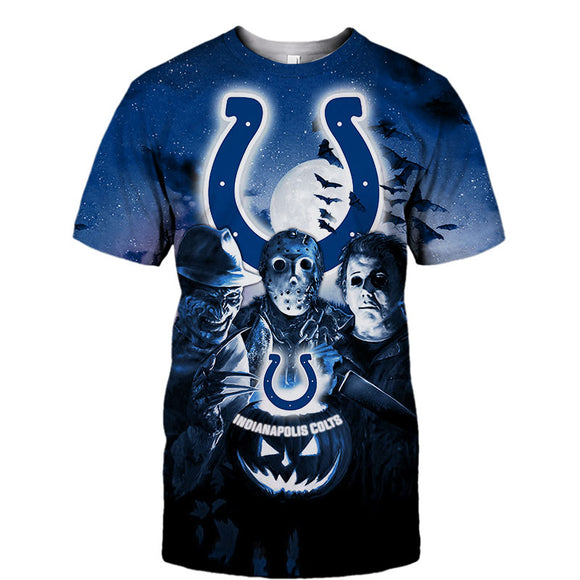 Indianapolis Colts T shirt 3D Halloween Horror Night T shirt