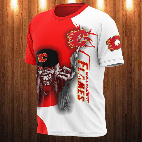 15% OFF Iron Maiden Calgary Flames T shirt For Men