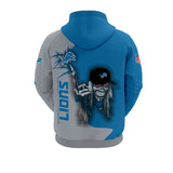 Iron Maiden Detroit Lions Zip Up Hoodies Pullover Hoodies