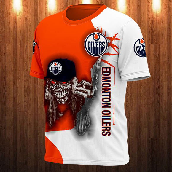 15% OFF Iron Maiden Edmonton Oilers T shirt For Men