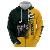 Iron Maiden Green Bay Packers Zip Up Hoodies Pullover Hoodies