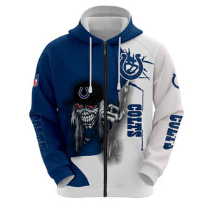Iron Maiden Indianapolis Colts Zip Up Hoodies Pullover Hoodies