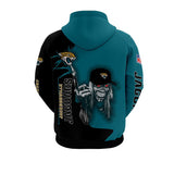 Iron Maiden Jacksonville Jaguars Zip Up Hoodies Pullover Hoodies