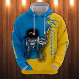 Iron Maiden Los Angeles Chargers Zip Up Hoodies Pullover Hoodies